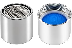 XNTONG - 2 Stück Strahlregler, M22 Innengewinde Wasserhahn Sieb, mit Edelstahlsieb und verchromtem Mischdüsenschlüssel, für Wasserhähne mit Mischdüse (Innengewinde 22 mm)