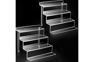 Janaden Estantes de exhibición de acrílico, soporte de exhibición de perfume, expositores de elevadores de acrílico transparente para pop figuras, expositor de colecciones, 2 piezas