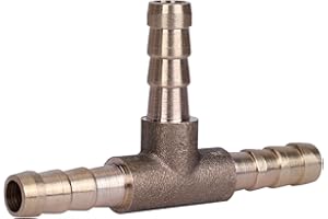 Headerbs T Stück Benzinschlauch, Benzin T Stück, 3-Wege-Schlauchverbinder T-Stück, T-Stück Benzinhahn Messing, Kraftstoffschlauchverbinder für Druckluft-Öl-Gasleitung(6mm)