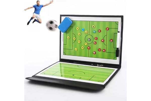 ZONSUSE Taktiktavla Fotball, fotbollstränare taktiktavla, magnetisk träningsbräda, bärbar taktikbräda, fotboll, med markörer
