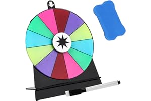LgowithU Wheel of Fortune for Spinning, 15 cm Wheel of Fortune to Design Yourself, Lucky Wheel Lucky Wheel, Rotating Price Wheel, 12 Slots, for Lottery Games, Word Games, Fairs, Carnival Party, Home
