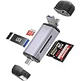 SPIN CART All in 1 USB 3.0 Type C Micro USB OTG Function, Memory Card Reader Adapter for TF, SD, Micro SD, SDXC, SDHC, MMC, RS-MMC, UHS-I for Smartphone Laptop Camera
