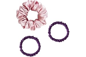 townssilk Jedwabne włosie, 100% czysty jedwab morwowy, 22 momme, delikatna dla włosów, luksusowa, sprężysta, gumka do włosów, 3 sztuki