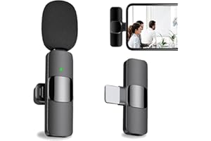 GBOKYN Microfono Lavalier Wireless per iPhone/iPad, Microfono Cravatta senza fili, Mini Micro Cravatta 2.4GHz Riduzione del Rumore per Youtube/Facebook/TikTok/Live Stream, Vlog, Intervista