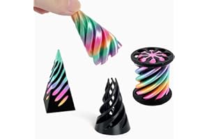 LALVILAIY 3Pcs Impossible Cone Fidget Toys 3D Printed Spiral Cone Fidget Toy,Impossible Pyramid Passthrough Sculpture Mini Stress Relief Desktop Decorations Toy For Kids Adult Gift 8*8*8cm