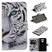 Produktbild Anlike White Tiger LG G6 Hülle, Folio PU Leder Flip Brieftasche Schutzhülle Wallet Case Tasche Cover Handytasche Schutzhülle Handy Zubehör Lederhülle Handyhülle mit Bookstyle mit Standfunktion Kredit Kartenfach