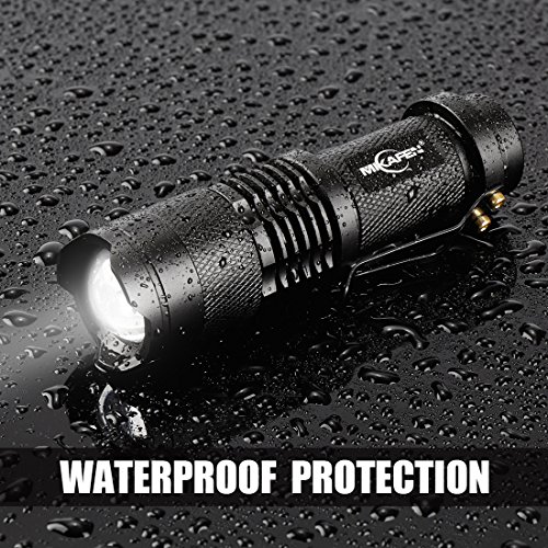 5 Stück Mini Cree Q5 Led Taschenlampe Torch 300 Lumen 3 Modi (Licht – Low-Light – Strobe) einstellbarer Fokus zoombare Led - 3
