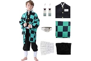 Heionia 6PCS Anime Déguisement Enfants Cosplay Costume Halloeen Carnaval pour Filles Garçons Kimono