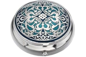 Sea Gems presented by Celtic Glass Designs Pill Box (standard size) in an Arabesque Design in Blue Colour