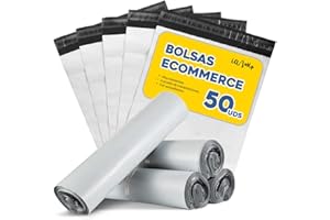 IAMI Bolsas Envio Ecommerce - 50 Bolsas 40x60 cms + 5 cms Cierre Autoadhesivo - Sobres Envio Vinted - Bolsas Envio Impermeables - UltraResistentes - Color Blanco