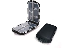 MAIANY Pilulier de Poche, Pilulier Voyage, Portable Double Couche Boite Medicaments avec 10 Compartiments pour Vitamines, Suppléments Et Médicaments (Noir)