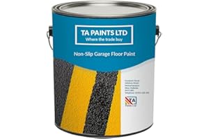 T A Paints Ltd Non Slip Floor Paint 2.5L Black Hard Wearing Quick Drying Floor Paint for Garage Workshop Factory Concrete Wood Metal Stone & Brick