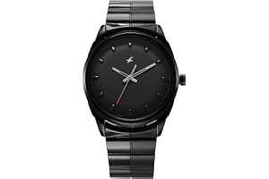 Fastrack Metallica Quartz Analog Black Dial Black Stainless Steel Strap Watch for Guys - 3273NM01