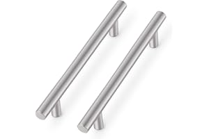 Probrico Kitchen Door Handles 160mm Hole Centre Brushed Nickel Cabinet Handles Stainless Steel Cupboard T Bar Handle, 20 Pack(Screw Included)