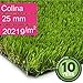 Produktbild Kunstrasen Rasenteppich Colina für Garten - Florhöhe 25 mm - Gewicht ca. 2021 g/m² - UV-Garantie 10 Jahre (DIN 53387) - 2,00 m x 1,50 m | Rollrasen | Kunststoffrasen