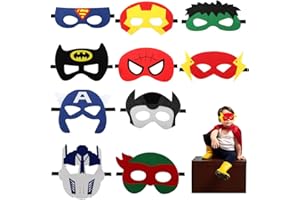 MODALI Masques de Sonic/SuperHéros/Paw Dog Patrol/Mario, Masques en feutre, 10 Pièces Masques pour Enfants Dress Up Masque Cosplay Pour Une Fete d'anniversaire ​Cadeaux, pour Halloween Noël Mascarade