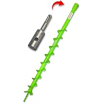 WERHE Grondboor voor boormachine 100 mm , 450 mm lengte - Tuinboor voor accuschroevendraaier voor planten, bloemen en kuilen graven - Graafgereedschap voor tuin