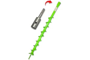 WERHE Świder ziemny do wiertarki z adapterem SDS Plus ⌀50 mm, długość 80 cm - świder do studni, świder do sadzenia drzew, świder do otworów ziemnych, świder do pali, świder do przepustów