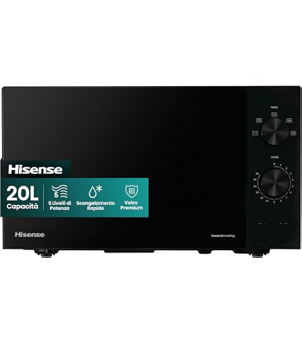 Sharp R204S Solo-Microonde/20 L/800 W/6 livelli di potenza/timer da 30 minuti a 00 secondi/scongelamento controllato dal peso/piatto girevole in vetro (24,5 cm)/argento