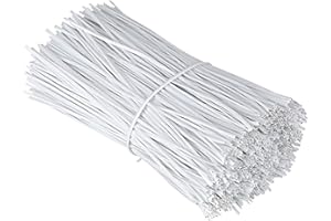 Chingde Gestión de Cable eléctrico, 200 Piezas Lazo de Alambre de Hierro,plástico ataduras Alambre Recubierto de plástico, Lazos de Embalaje, Lazos de Cable, Corbatas De Plástico (Blanco)