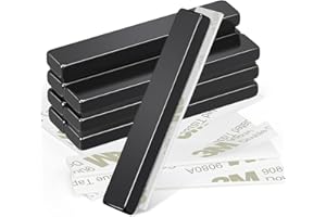 Wukong Silne magnesy 60 × 10 × 5 mm, czarne, 8 sztuk magnesów neodymowych, samoprzylepne, mocne, płaskie, do magazynów, kuchni, biur i codziennego przechowywania