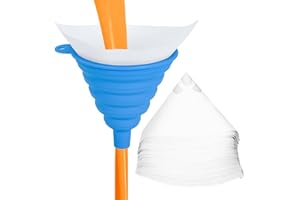 Bcautay Paper Paint Filters and 1 Pcs Silicone Funnel, 190 Micron Nylon Mesh Cone 3D Resin Paper Filters for Automotive Spray, Art Painting, Cooking Oil, House, Arts & Crafts-51Pcs