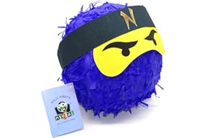NISLAI Ninja Pinata - Ideal für die Ninja Party - Geschenk für Geburtstag - Farbe zur Auswahl: Grün, Schwarz, Blau, Rot (Blue)