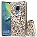 Produktbild Karomenic kompatibel mit Huawei Mate 20 X Silikon Hülle 2 in 1 Glänzend Bling Strass Schutzhülle Männer Mädchen Ultra Slim Weiche TPU Handyhülle Plastik Hard PC Tasche Bumper Case,Gold
