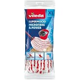 Vileda &ndash; Super Mocio Microfibre et Power - Recharge/T&ecirc;te de Balai | For All SuperMocio Cleaning Systems | Microfiber | Remove