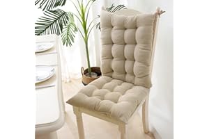 SJH Chair Seat&Backrest Cushion with Fixing Ties,High Back Chair Cushion for Patio Chair,Loungers,Dining Chair Seat Pad Garden Replacement Cushion