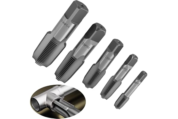 5 st stålgängor, BSP 55 grader, för reparation av vattenledningar, bilar och maskiner - storlekar G1/8, G1/4, G3/8, G1/2, G3