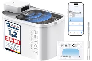 PETKIT EVERSWEET Max Fontaine a Eau Chat sans Fil, Fontaine a Eau Chat Chien Acier Inoxydablee, 26dB Ultra Silencieux, Contrôlé par l'APP, 83 Jours d'alimentation，3L Grande Capacité
