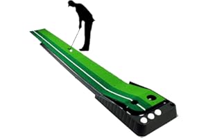 YINGJEE Golf Putting Mats Dual Speed Professional Portable Practice Mini Golf Trainer Putting Mat with Golf Ball Return System & Rubber Base