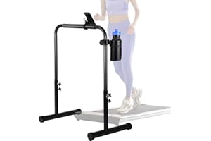 Leinuosen Large Handle Bar for Walking Pad Only with Phone Holder and Cup Holder Adjustable Handrail Height Comfortable Grip Stainless Steel Frame Overbold Stable (Small)