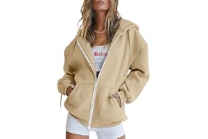 Lidssacde Sweatjacke Damen mit Reißverschluss Kapuzenpullover Oversize Zipper Hoodie mit Kapuze Sweatjacke Lang Pullover Kapuzenjacke Schwarz Trainingsjacke Sport Sweatshirt