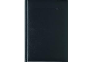 ‎ALPHA EDITION Buchkalender Balacron schwarz 2024 - Büro-Kalender A5 - Cheftimer - 1 Tag 1 Seite - 352 Seiten - Balacron-Einband - Alpha Edition