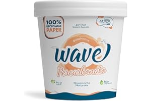 WAVE WASH'N'LOVE Wave Washing Percarbonato - Sbiancante Naturale - 100% PLASTIC FREE - 1 kg - 100 lavaggi