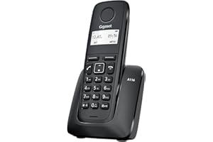 Gigaset A116 - Telefono Cordless - Durata delle batterie 12 ore di conversazione e 130 ore di standby - Fino a 50 voci, Nero [Compatibile in IT, ES]
