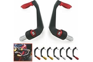 Heinmo Universal 7/8in 22mm Aluminum Handlebar Brake Clutch Lever Guards Hand Guard Protector for Motorcycle Scooter Racing Dirt Bike (C Red)