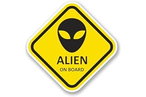 DESTINATIONVINYL 2 x 10cm/100 mm Alien a bordo Vinile adesivo STICKER ADESIVO da viaggio per portatile auto bagagli segno Fun #5790