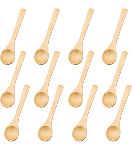 Lot De 10 Cuillères En Bois - Pour Café, Miel, Confiture - 12.8cm - Écologiques