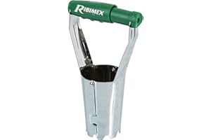 RIBIMEX Ribiland 03188 - Plantoir à Bulbe Automatique - Poignée Réglable - Argent