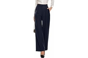 PrinStory Pantalon habillé pour femme - Pantalon de travail taille haute pour femme