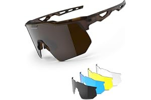 HAAYOT Polarized Cycling Glasses for Men Women Sports Sunglasses with 5 Lenses TR90 Frame Mountain Bike Glasses MTB Goggles Running Fishing Hiking