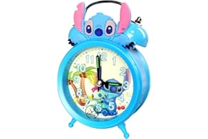 FAMILIO Réveil de Dessin animé Stitch Réveil pour Enfants de Dessin animé Réveil Bleu Stitch Réveil Cadeau pour Enfants Cadeaux d'anniversaire de Dessin animé pour Les garçons et Les Filles