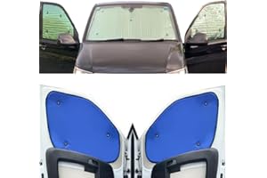 COVPROTEC Fensterrollo-Set Kombatibel Mit Ford Grand Tourneo Connect (2013-2021)(Komplettset + Heckklappe + Dachfenster) Hintergrundfarbe in Blau, Reversibel und Thermisch