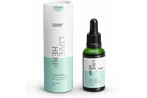Love Hemp Very High Strength Natural Flavour Oral Liquid Drops - 30ml, 3000mg | Premium Hemp with MCT Coconut Oil, Vegan & Gluten Free - 1 Bottle