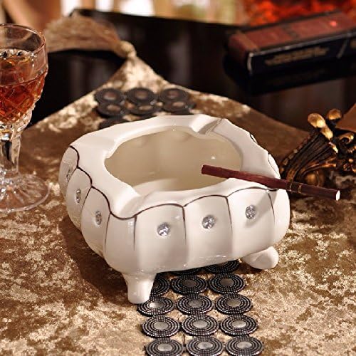 WAWZJ Modern minimalist fashion Home Furnishing ceramic white diamond European ashtray, ashtray, creative arts and crafts ornaments,A