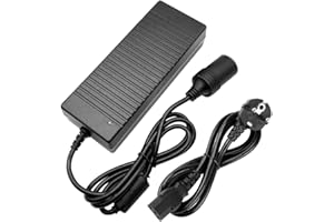 Swetup Adaptateur Allume Cigare Prise Secteur, AC à DC Adaptateur Converter 220V à 12V, 120W Adaptateur Allume Cigare Secteur 220v 12v pour Glacières Ventilateurs Gonfleur Aspirateur Réfrigérateur