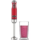 Cecotec Batidora de Mano Retro Power RetroRed 1200MAX. 1200W Potencia Máxima, Cuchilla de 4 Hojas con Recubrimiento de Titani